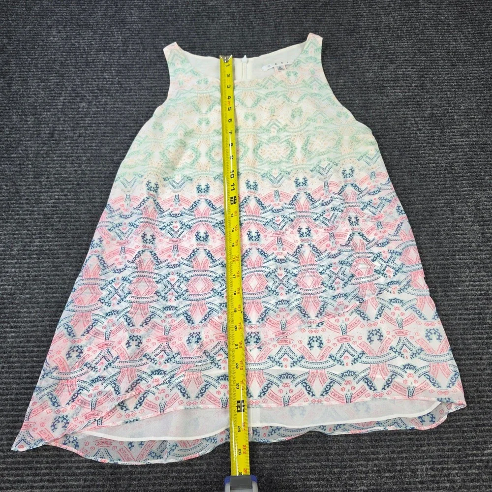 Cabi Sleeveless Dress Womens Small‎ Multicolor Excellent Geometric Tiered